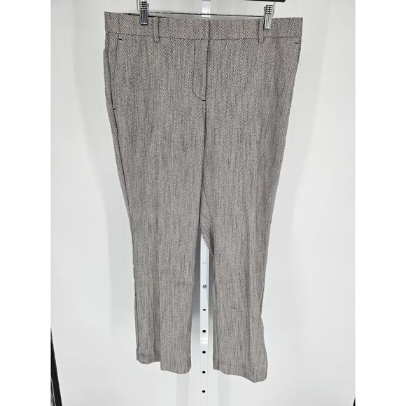 Ann Taylor Womens Sz 12P petite Slim Leg Dress Pants Herringbone Tweed Gray - Picture 1 of 4